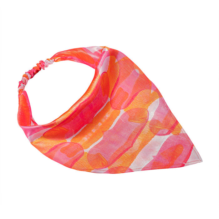 Pretty in Pink Abstract Headscarf Headband with Elastic