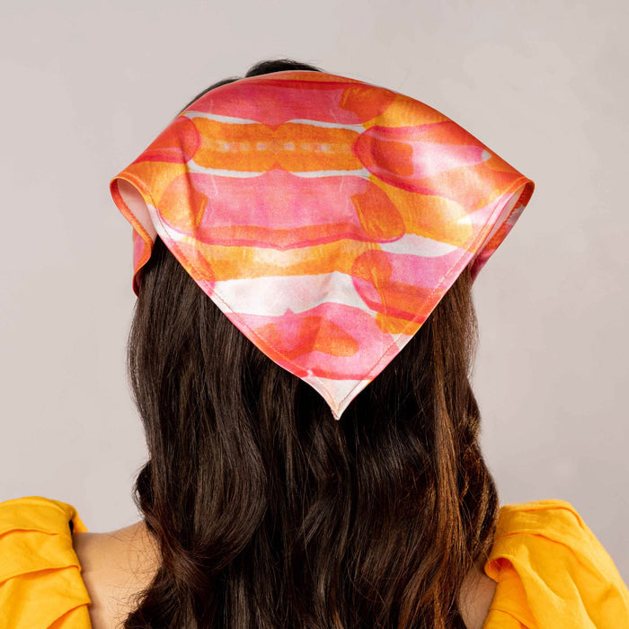 Pretty in Pink Abstract Headscarf Headband with Elastic