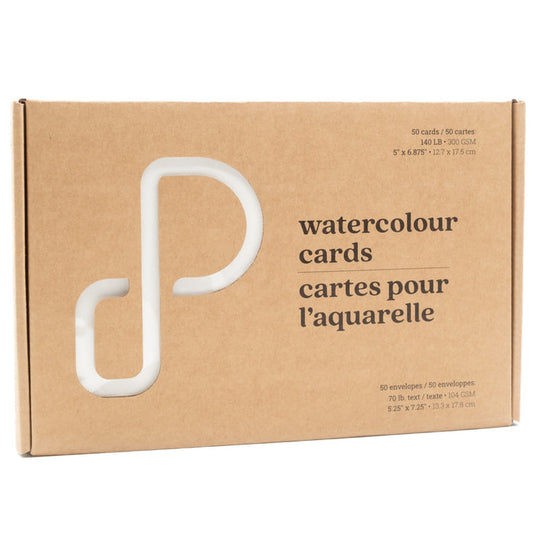 Prism Studio - Watercolour Cards - 5" x 6.875" (50 Cards + 50 Envelopes). 50 blank watercolour cards. Available at Embellish Away in Bowmanville Ontario Canada.