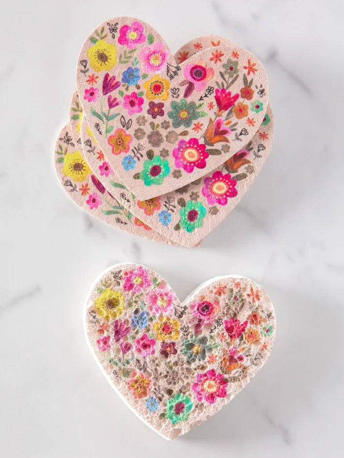 Puff Up Sponges, Set of 5 - Heart-view 1