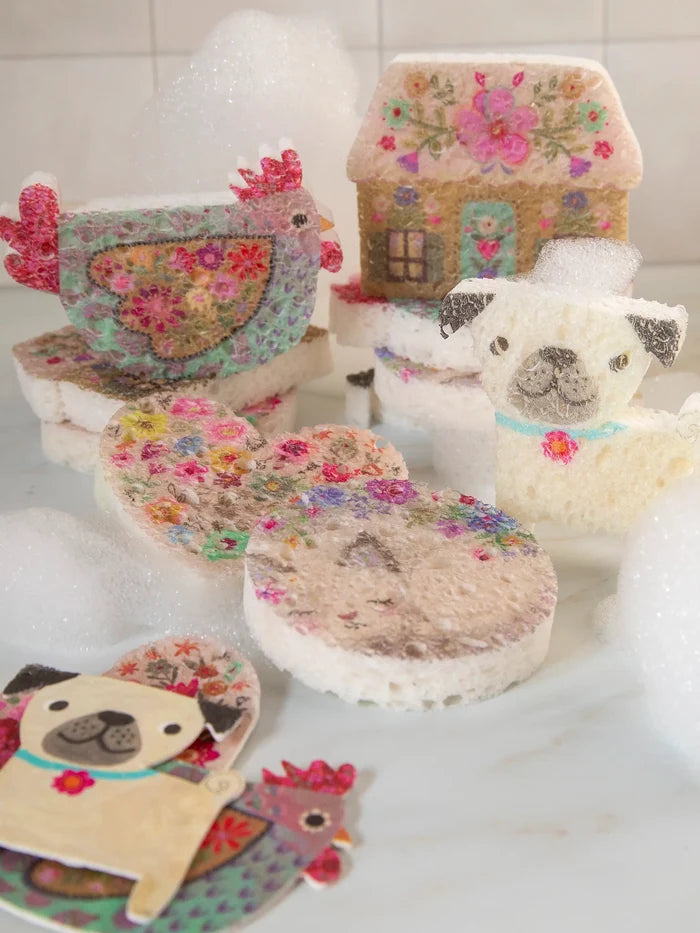 Puff Up Sponges, Set of 5 - Heart-view 3