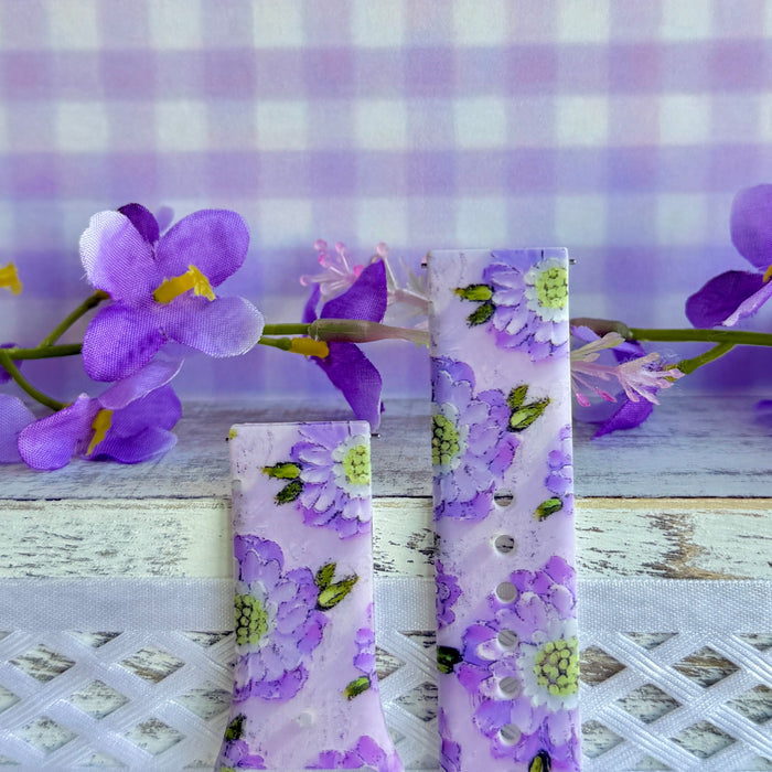 Purple Wildflower Print Silicone Band For Samsung Watch â â¨ Features Washable & sweat-ready â easy-clean silicone for gym, swim, and daily life.