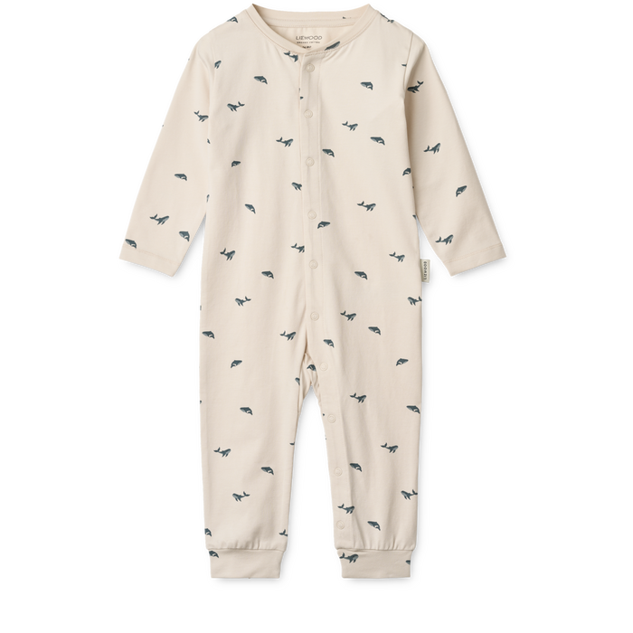 Liewood - Pyjamas Jumpsuit - Birk - Mini Whale/Sandy