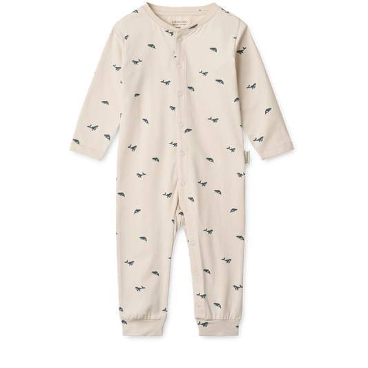 Liewood - Pyjamas Jumpsuit - Birk - Mini Whale/Sandy