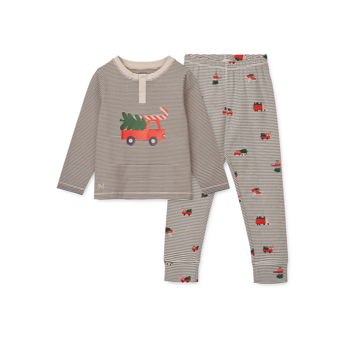 Liewood - Pyjamas Set - Wilhelm - Holiday Vehicle/Stripe Navy