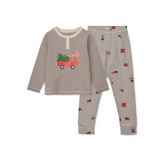 Liewood - Pyjamas Set - Wilhelm - Holiday Vehicle/Stripe Navy