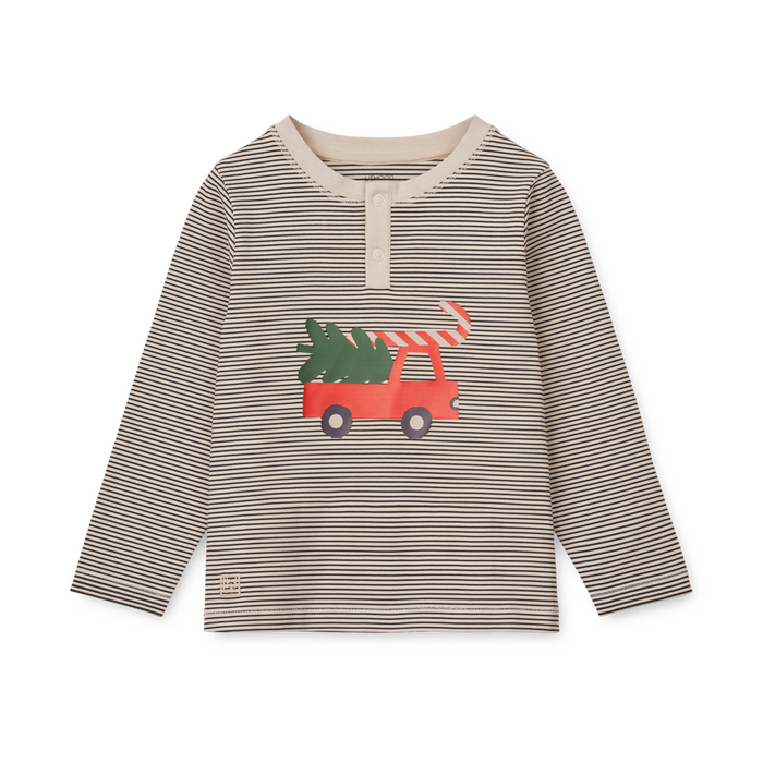 Liewood - Pyjamas Set - Wilhelm - Holiday Vehicle/Stripe Navy - Top