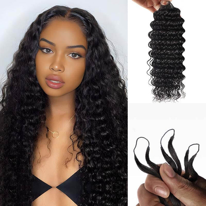 deep wave human crochet hair extension for women