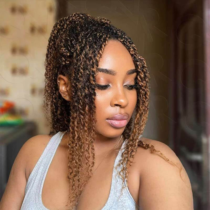 soft afro kinky bulk mixed color hair extensions