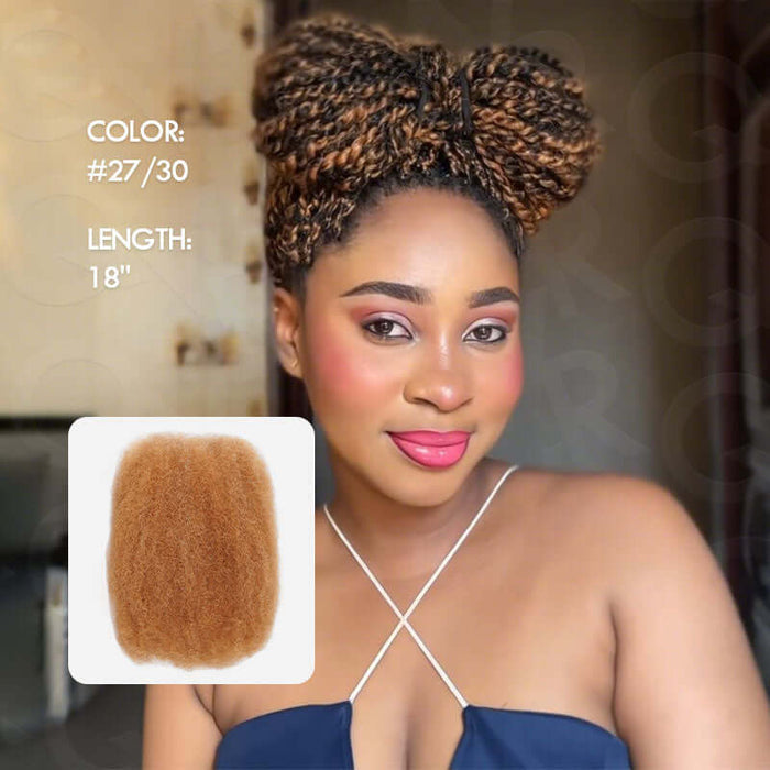 18" 27/30 colored afro kinky bulk human hair
