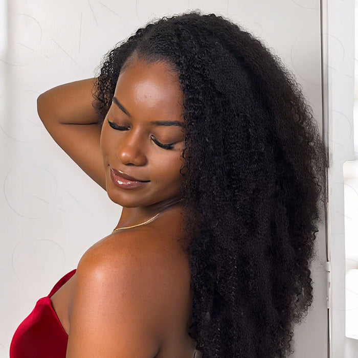 qvr human hair crochet hair machine made for 4c texture styles