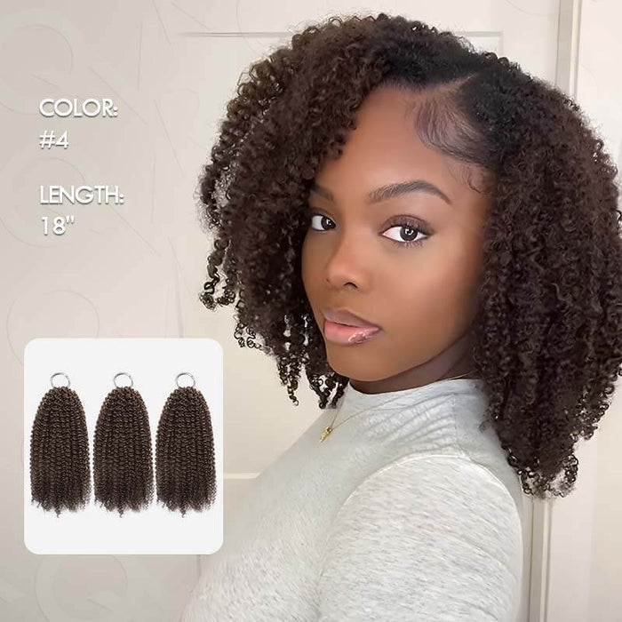 3 packs of seamless dark brown afro kinky curly crochet human hair