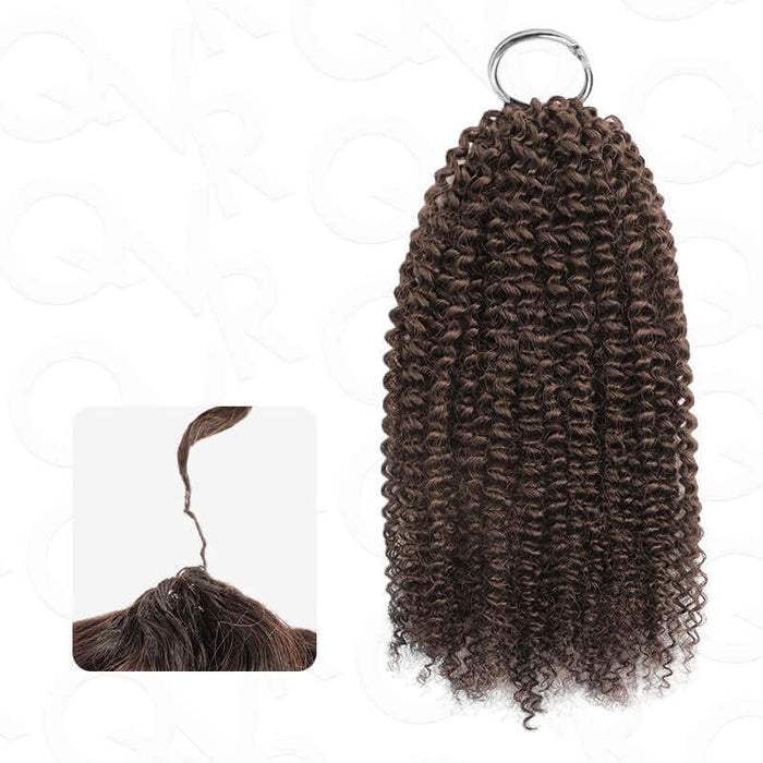 QVR Dark Brown #4 Crochet Human Hair Extension in Small Kinky Curly Texture