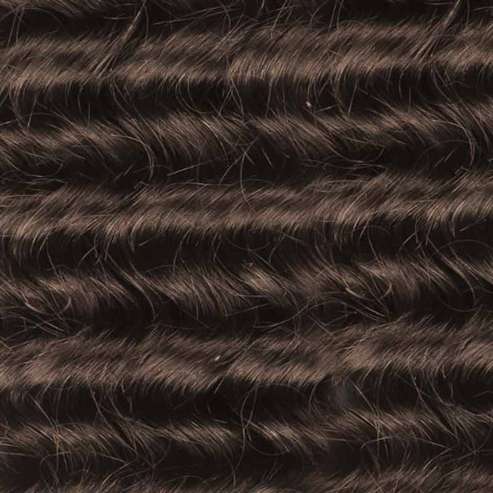 Dark brown #4 deep wave crochet human hair extension texture, ideal for stylish and natural looks.