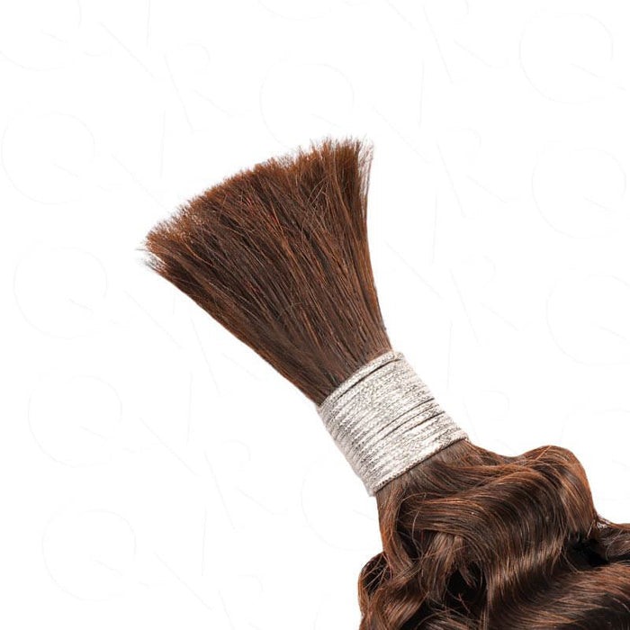 details of qvr dark brown water wave bulk braiding hair
