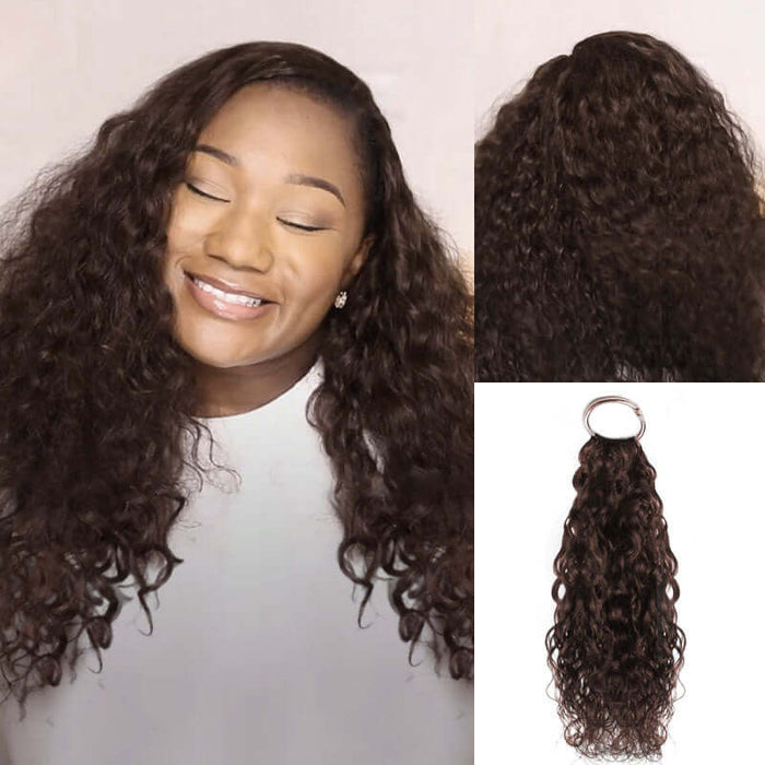 QVR Water Wave Dark Brown Crochet Braids Human Hair Extensions