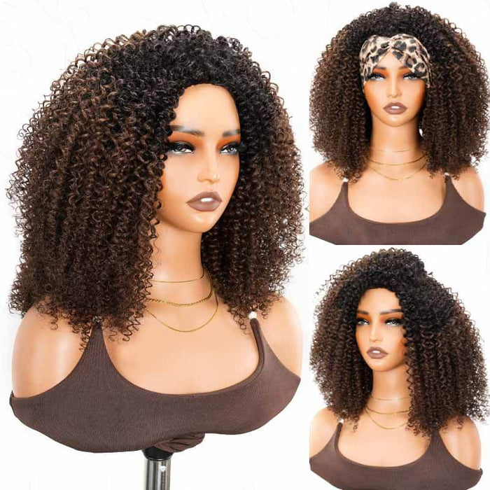 black to dark brown ombred half wigs, human hair wigs