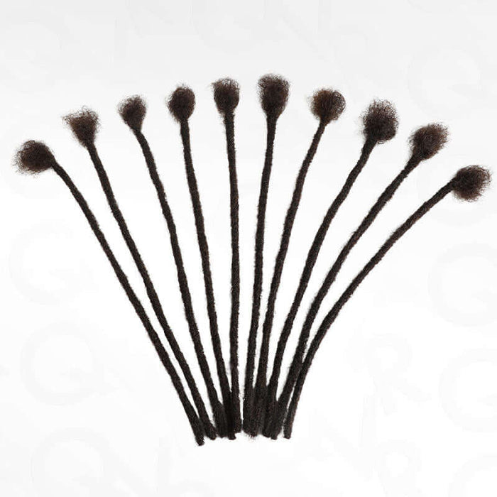 8 loc deep brown colored human hair dreadlock extensions