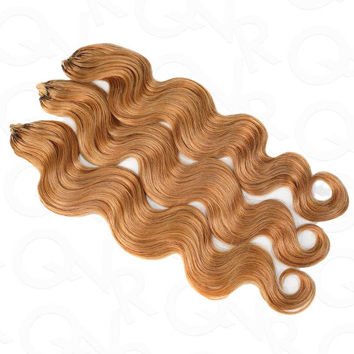 honey blonde colored stylish body wave crochet braiding hair human hair extensions