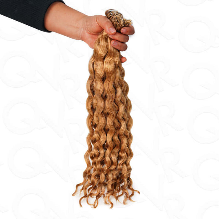 qvr water wave machine made crochet hair extensions honey blonde human hair extensions