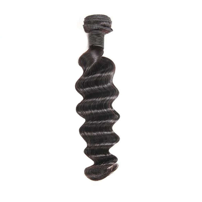 qvr 1 bundle loose deep wave natural black human hair weave