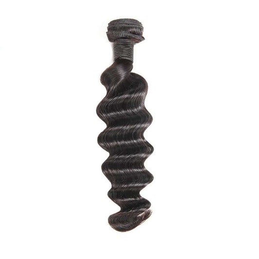 qvr 1 bundle loose deep wave natural black human hair weave