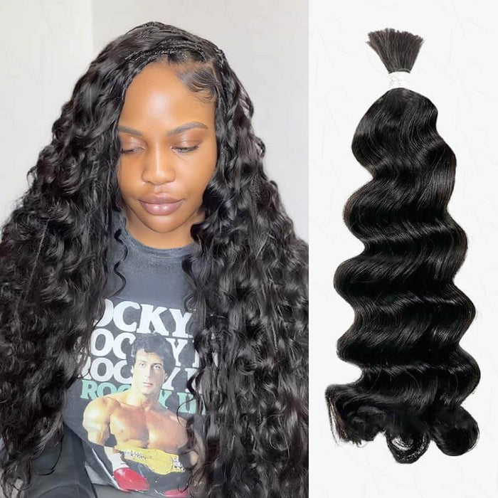 QVR Loose Wave Bulk Hair Extensions for Boho Knotless Braiding