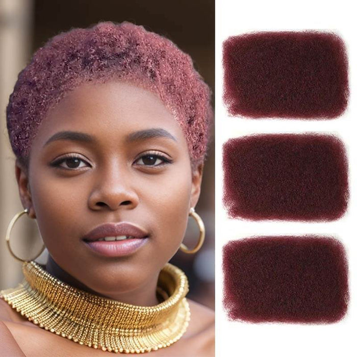 burgundy 99j low cut afro kinky bulk human hair