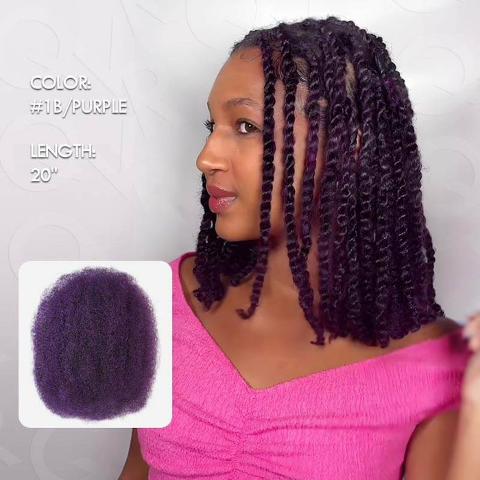 dark purple 1b/purple colored afro kinky bulk hair for braiding