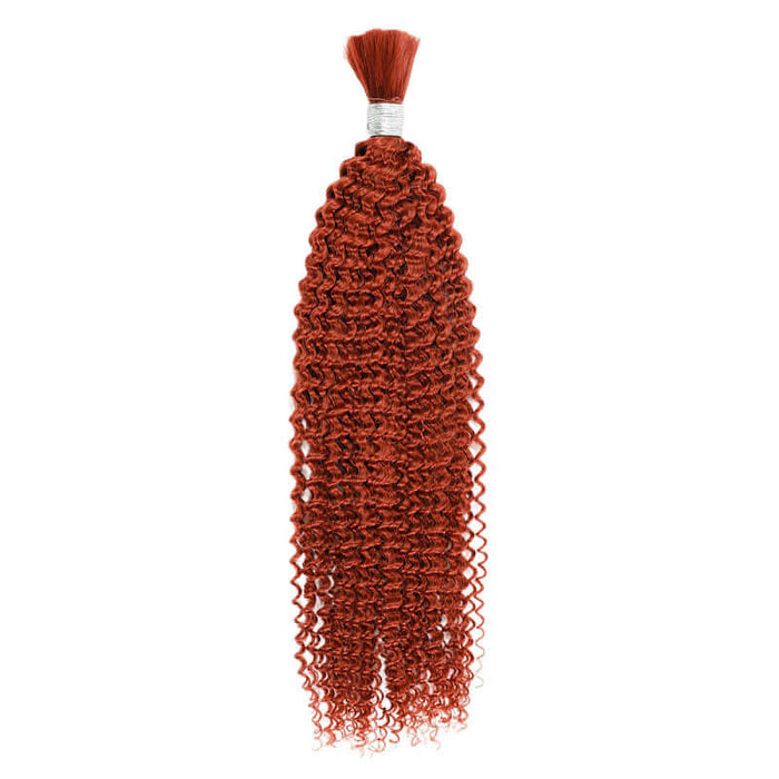 1 bundle orange kinky curly textured human bulk hair