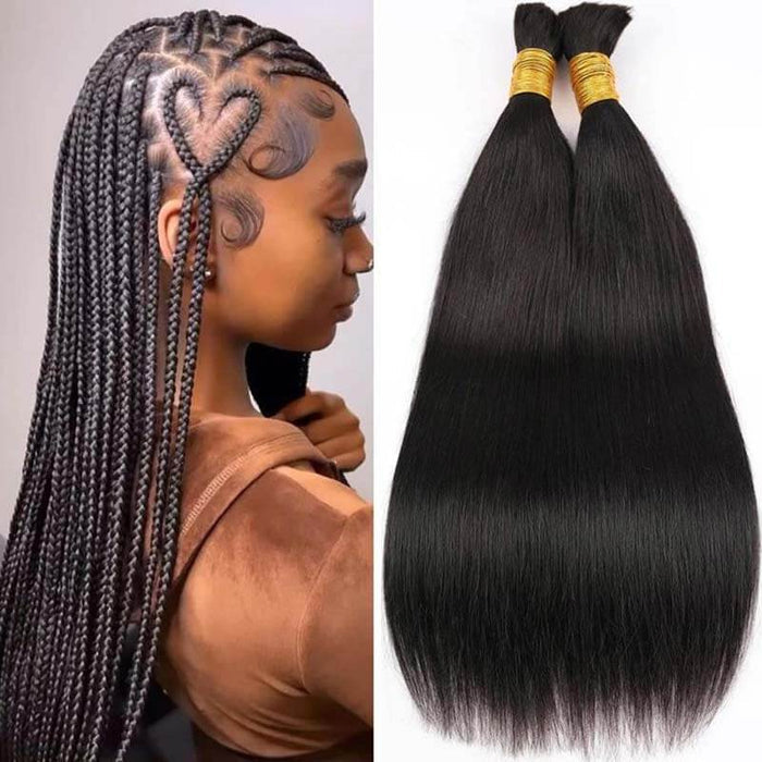 silky straight bulk hair extensions black color