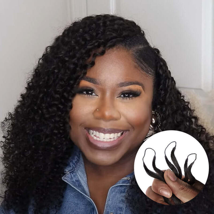 qvr kinky curly human hair crochet braids hair etxensions