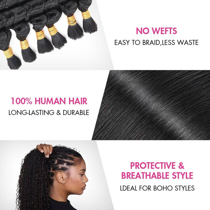 qvr bulk braiding hair deep wave for twists locs protective hairstyle