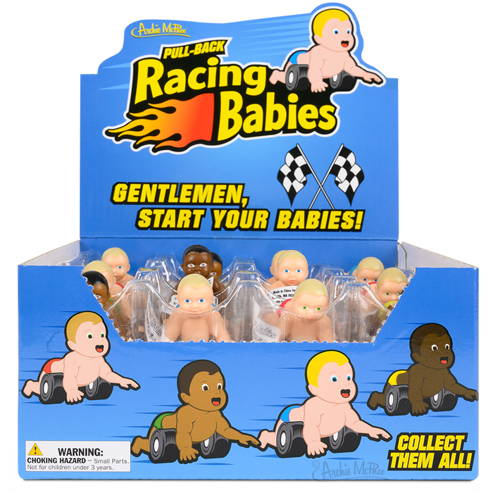 The Racing Babies product line includes charming toys made of soft vinyl and plastic, complete with wheels for exciting racing play. Designed with a lively racing theme, these adorable race figures are perfect for sparking imaginative adventures in young children.