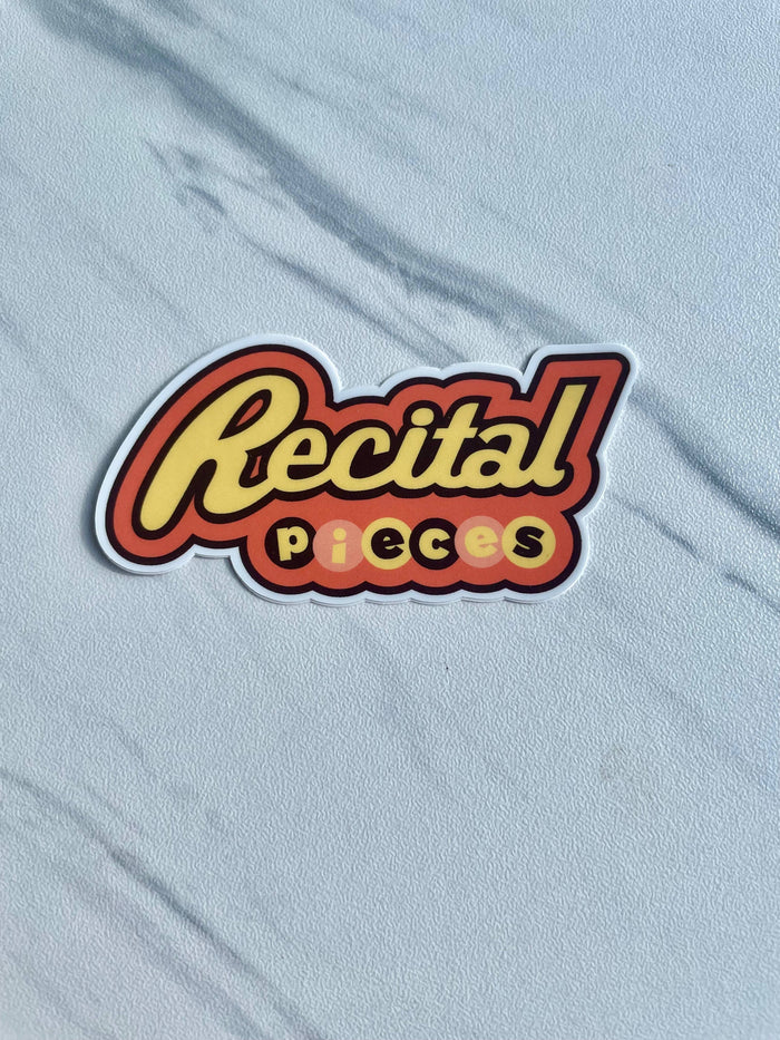 Recital Pieces Vinyl Sticker Retro Dance Sticker, 3" x 1.5"