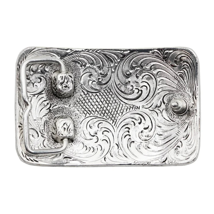 Rectangular Concho with Turquoise Bead Buckle