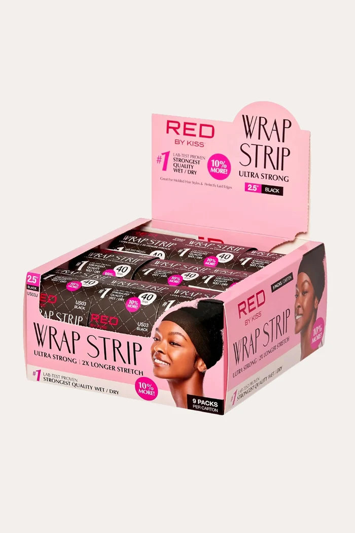 RED WRAP STRIPS BLACK 2.5" RED BEAUTY