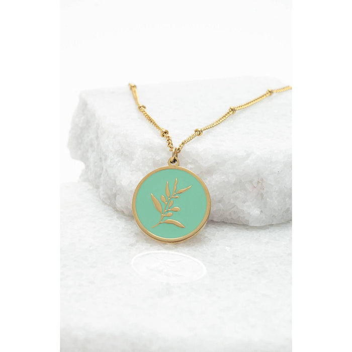 Resilience Leaf Necklace in Mint