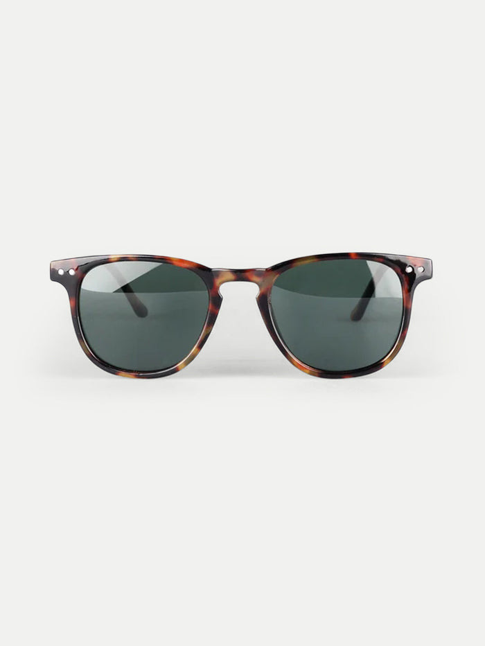 Retro Thin Frame Square Polarised Sunglasses | Tort-Image 1