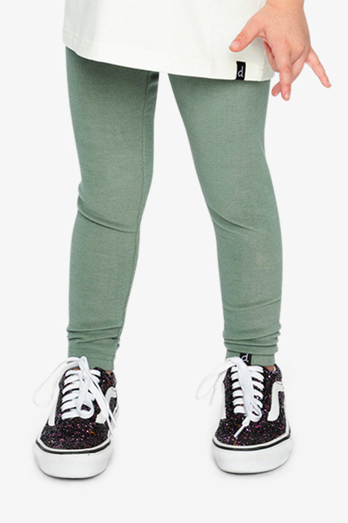 Rib Leggings Green Printed Green-1