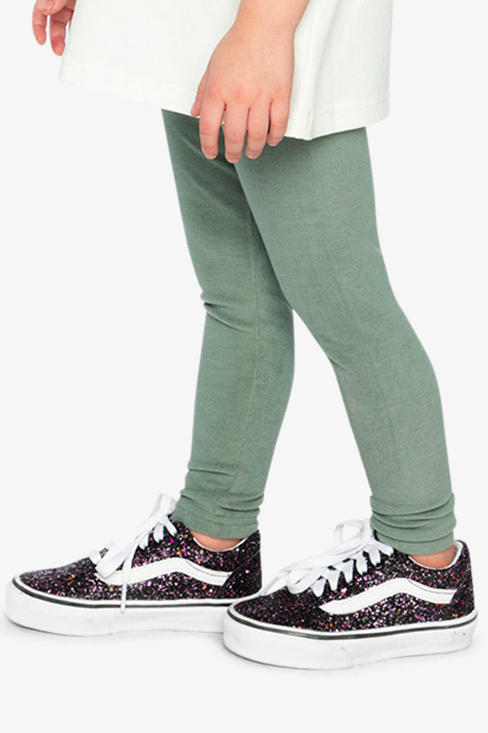 Rib Leggings Green Printed Green-2