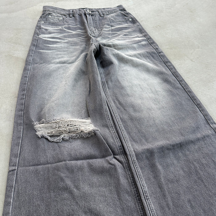 Ripped Grey Denim