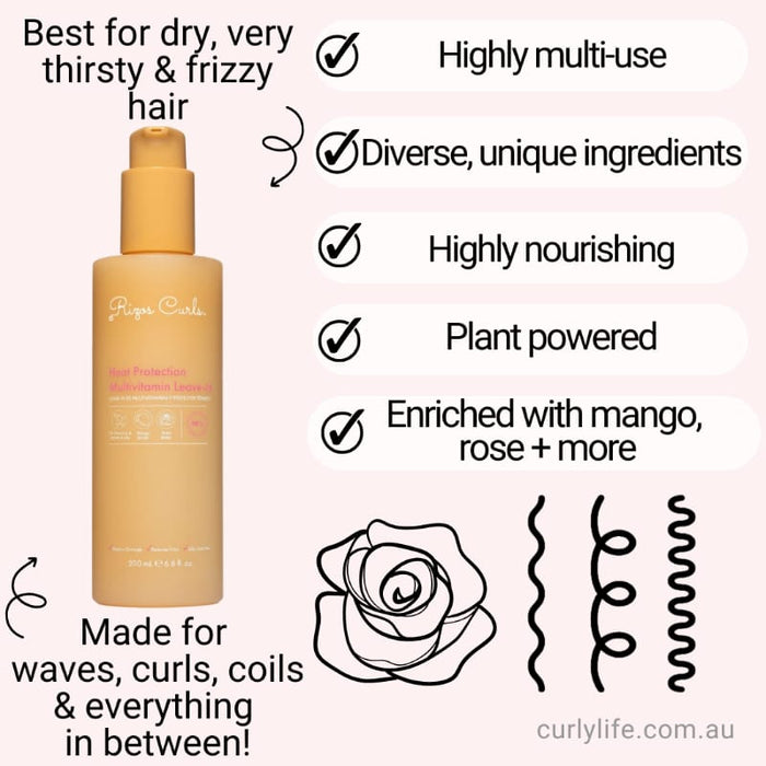 Rizos Curls Heat Protection Multivitamin Leave-In