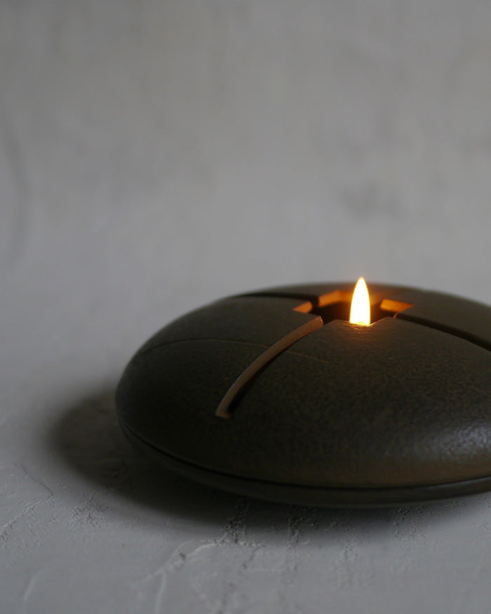 Round Cast Iron Candle Case