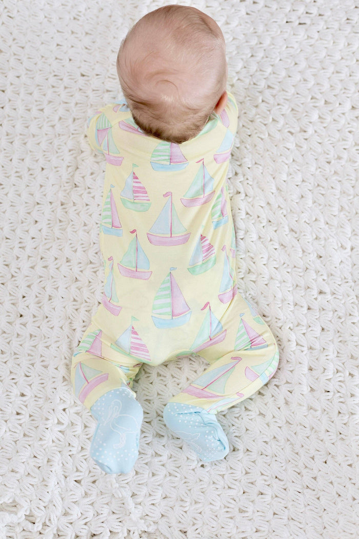 Sailboat Zipper Onesie: 9-12M