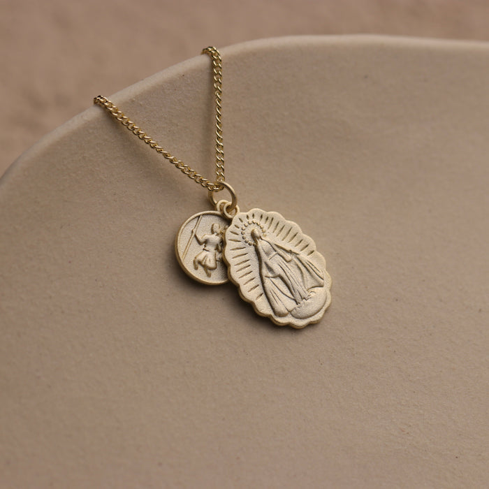 Santa Maria Mother Mary Necklace By La Lovely - La Lovely Vintage