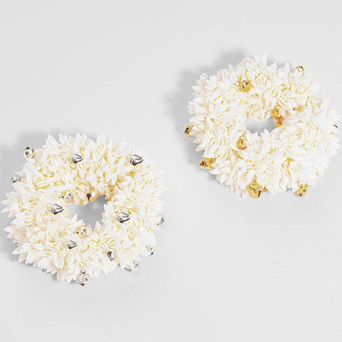 Mogra-inspired scented scrunchie gajra with elegant ghungroo accents to elevate every hairstyle