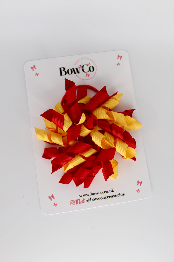 School Bow Red and Yellow Gold - Corker Bow - Elastic