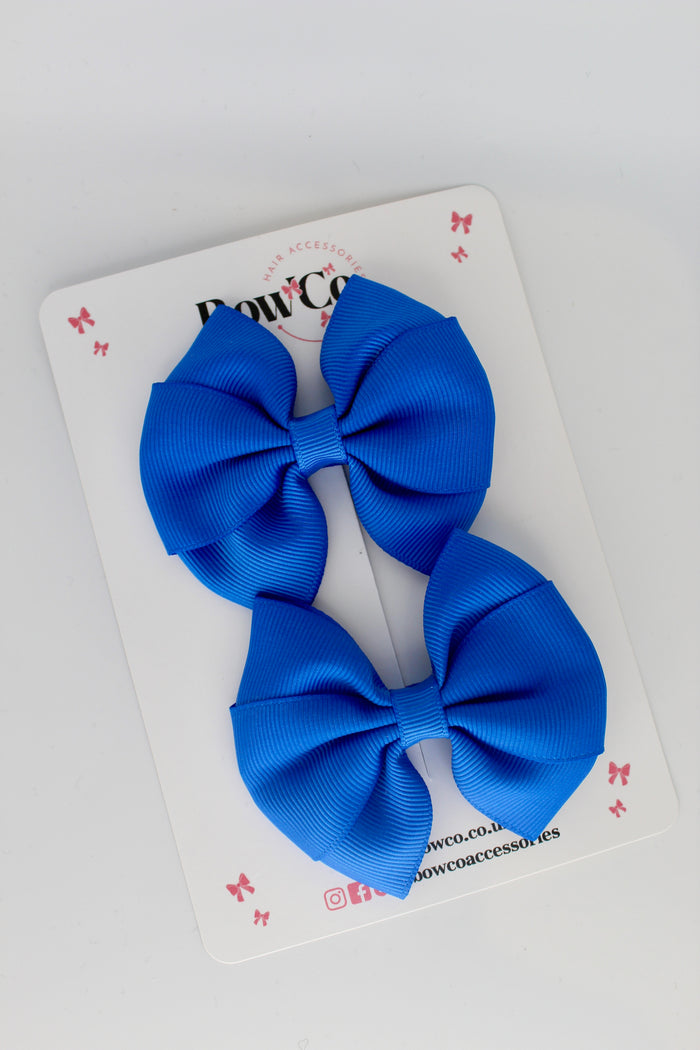 School Bows Royal Blue - Round Tuxedo Bow Set - Clip