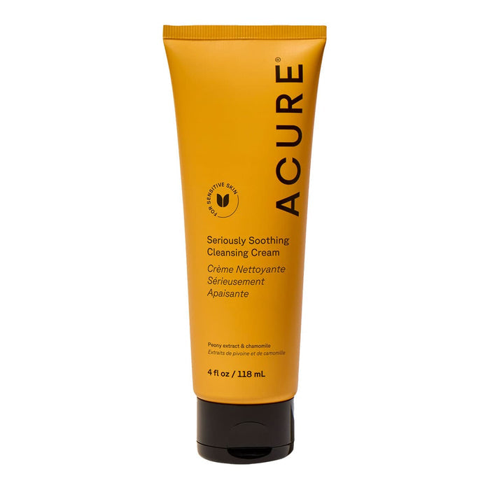 Acure Seriously Soothing Cleansing Cream tube on a white background.